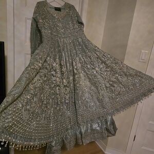 Stunning Silver Embellished Wedding Dress